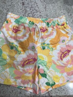 Janie and Jack Boys Floral Swim Trunks